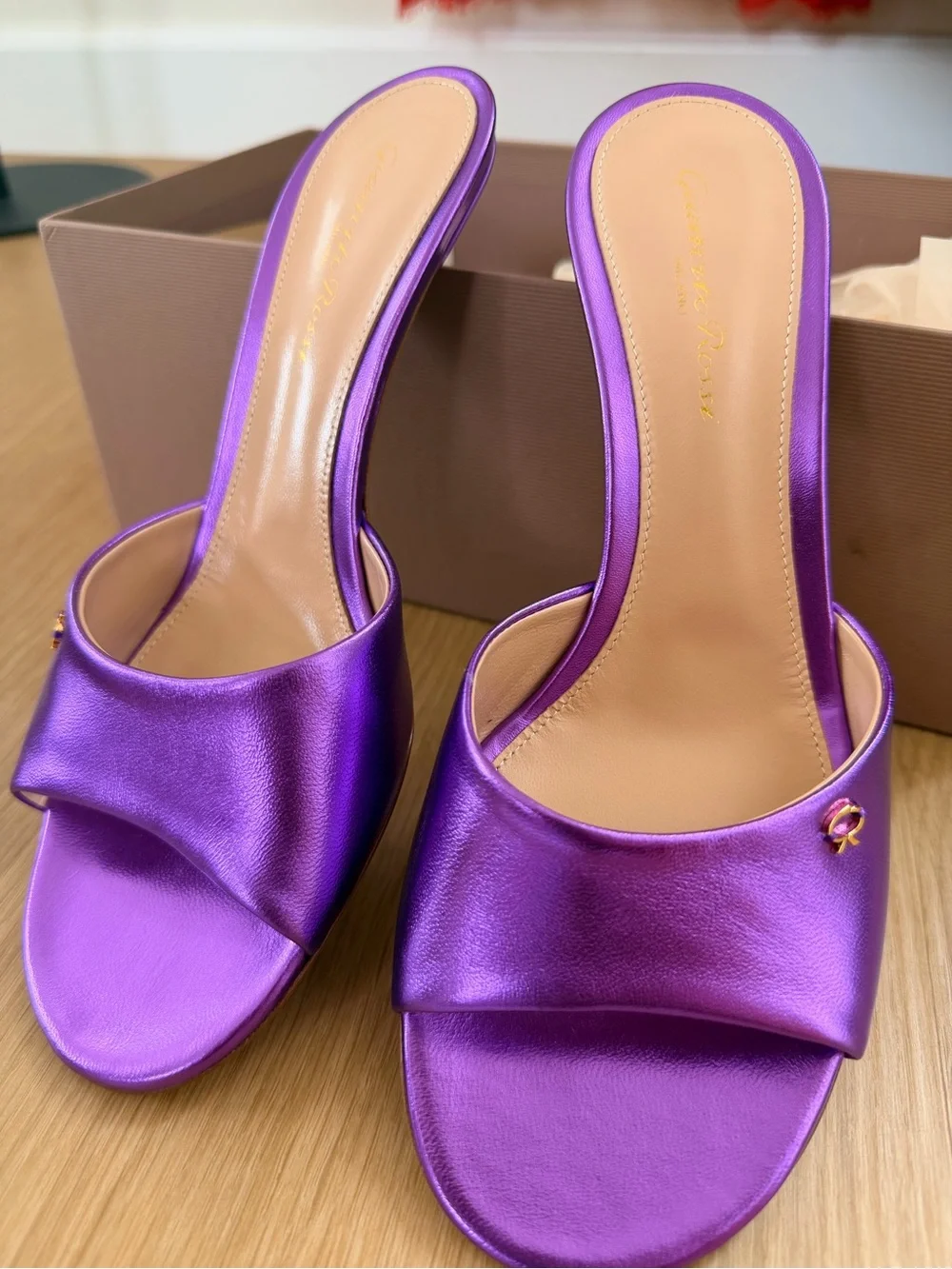 NIB ✨ Gianvito Rossi Ascent Mule 55 Napa Silk Orchid Purple Heels Size 38.5 $795